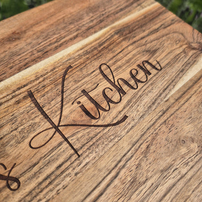 Personalised Engraved Acacia Rustic Wood Serving Board - Add your own wording