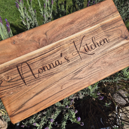 Personalised Engraved Acacia Rustic Wood Serving Board - Add your own wording