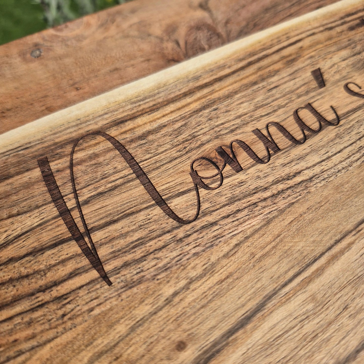 Personalised Engraved Acacia Rustic Wood Serving Board - Add your own wording