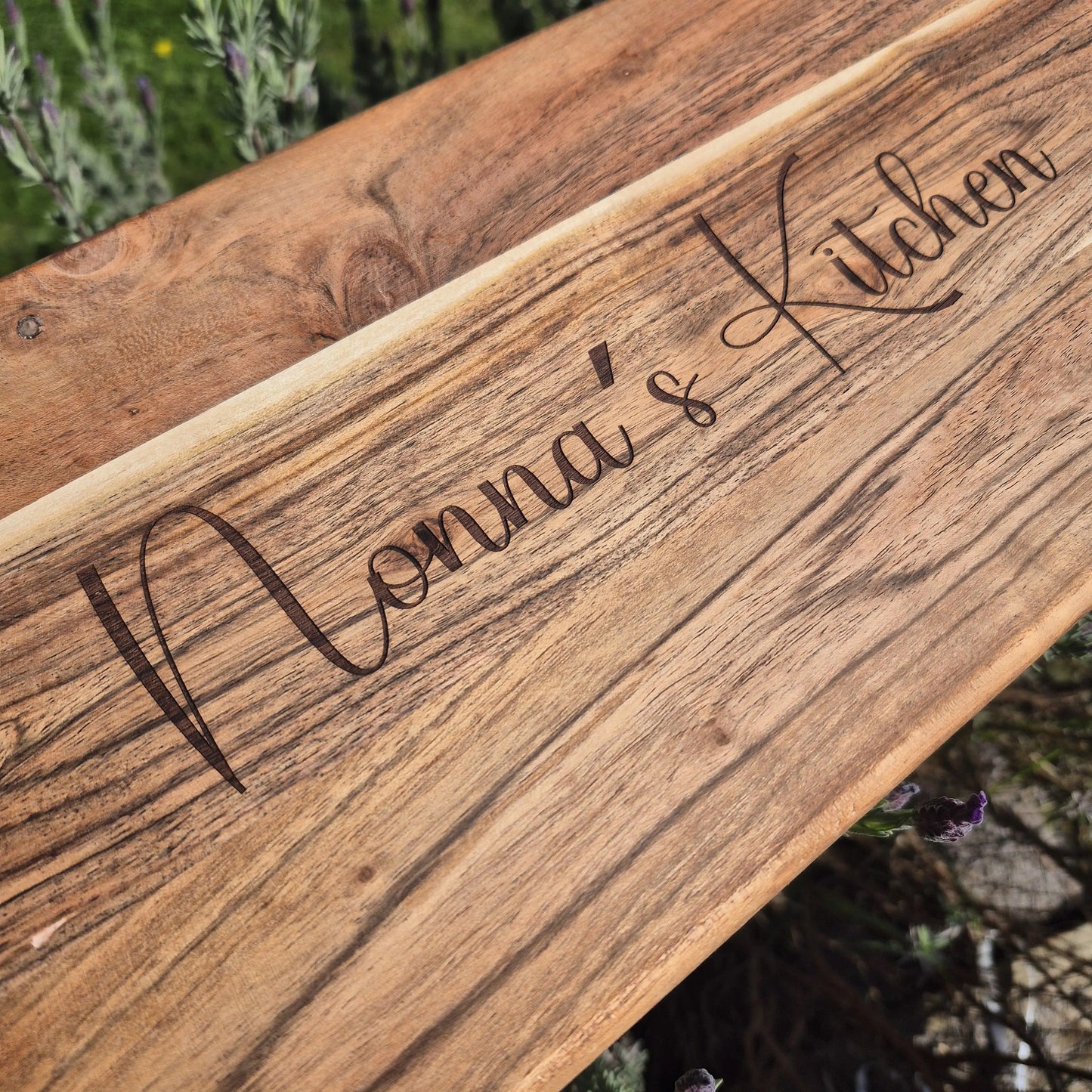Personalised Engraved Acacia Rustic Wood Serving Board - Add your own wording