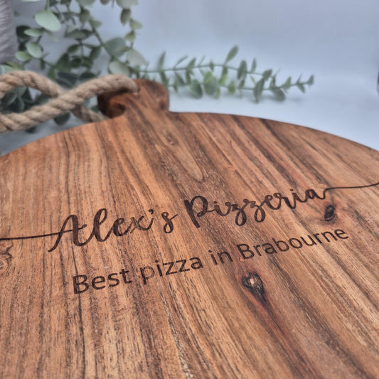 Personalised Engraved Rustic Acacia Wooden Cutting Board